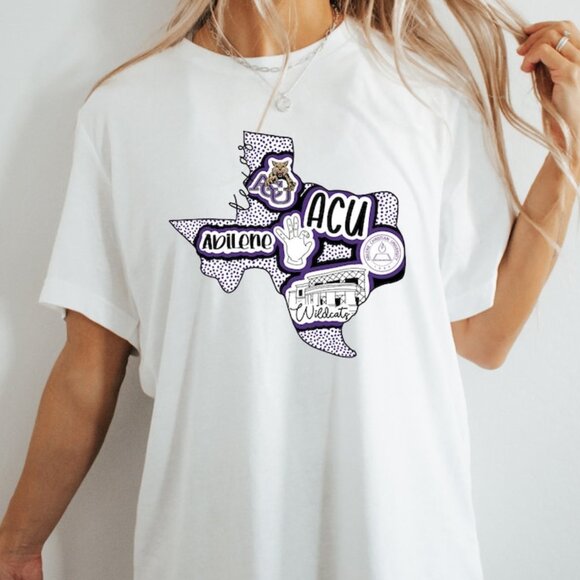 Abeline Christian ACU Short Sleeve Shirt retro tee white - Picture 1 of 2